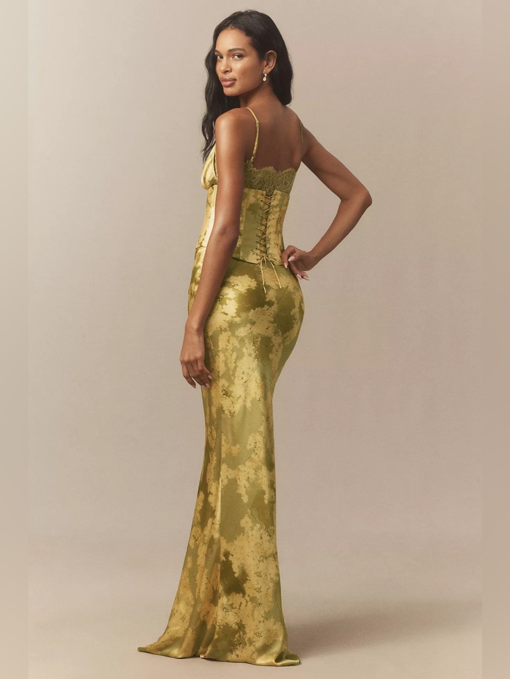 De La Vali Cleodora Silk Corset Maxi Gown